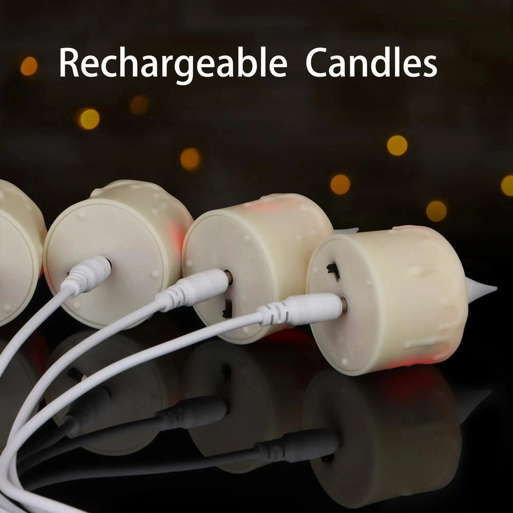 Bougies LED Rechargeables sans Flamme – Lot de 6 ou 12 avec Télécommande