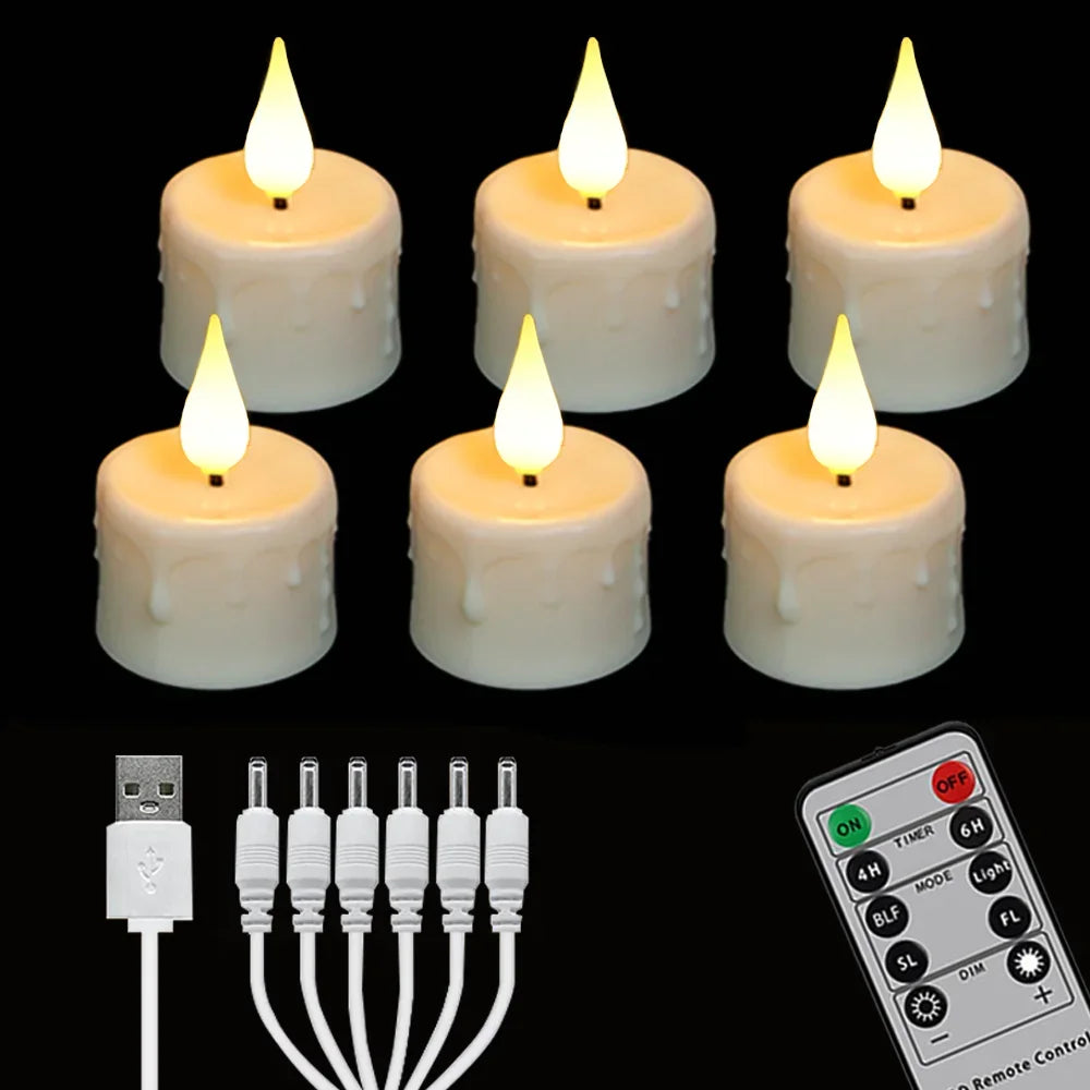 Bougies LED Rechargeables sans Flamme – Lot de 6 ou 12 avec Télécommande